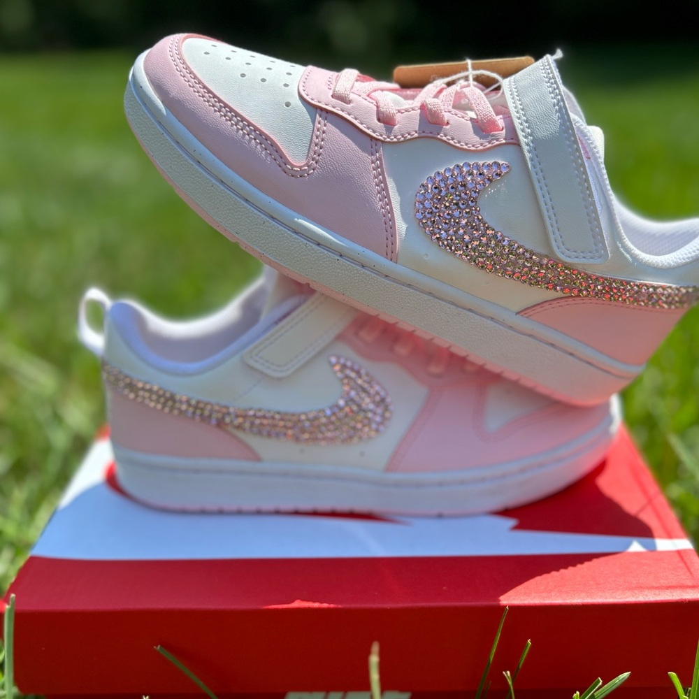 Custom Made 💎 Bedazzled Court Borough Nike